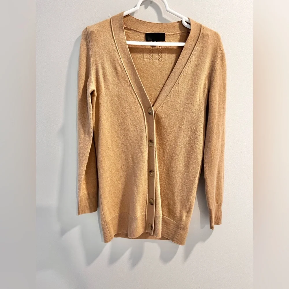 Nili Lotan Malory Camel 100% Cashmere Button Front Cardigan Size XS - Picture 4 of 7
